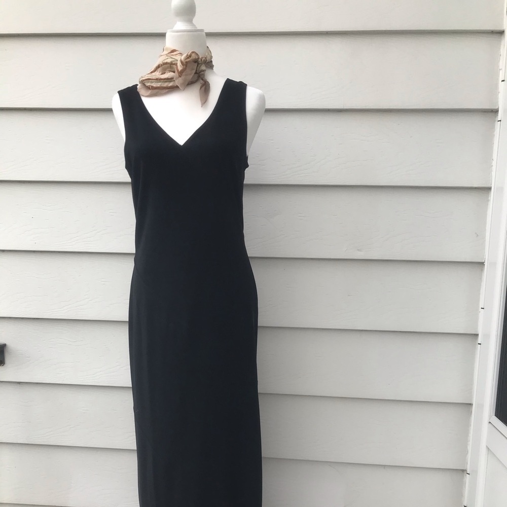 Black Express Tricot V Neck Maxi Dress💋💋